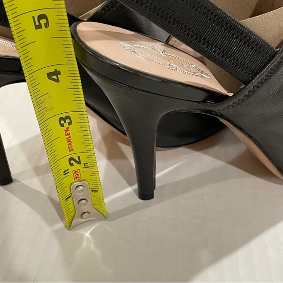 Elie Tahari Leather Slingback | Black Shoes | Peep Toe Heels 40-1/2 | NWOB - Picture 3 of 5